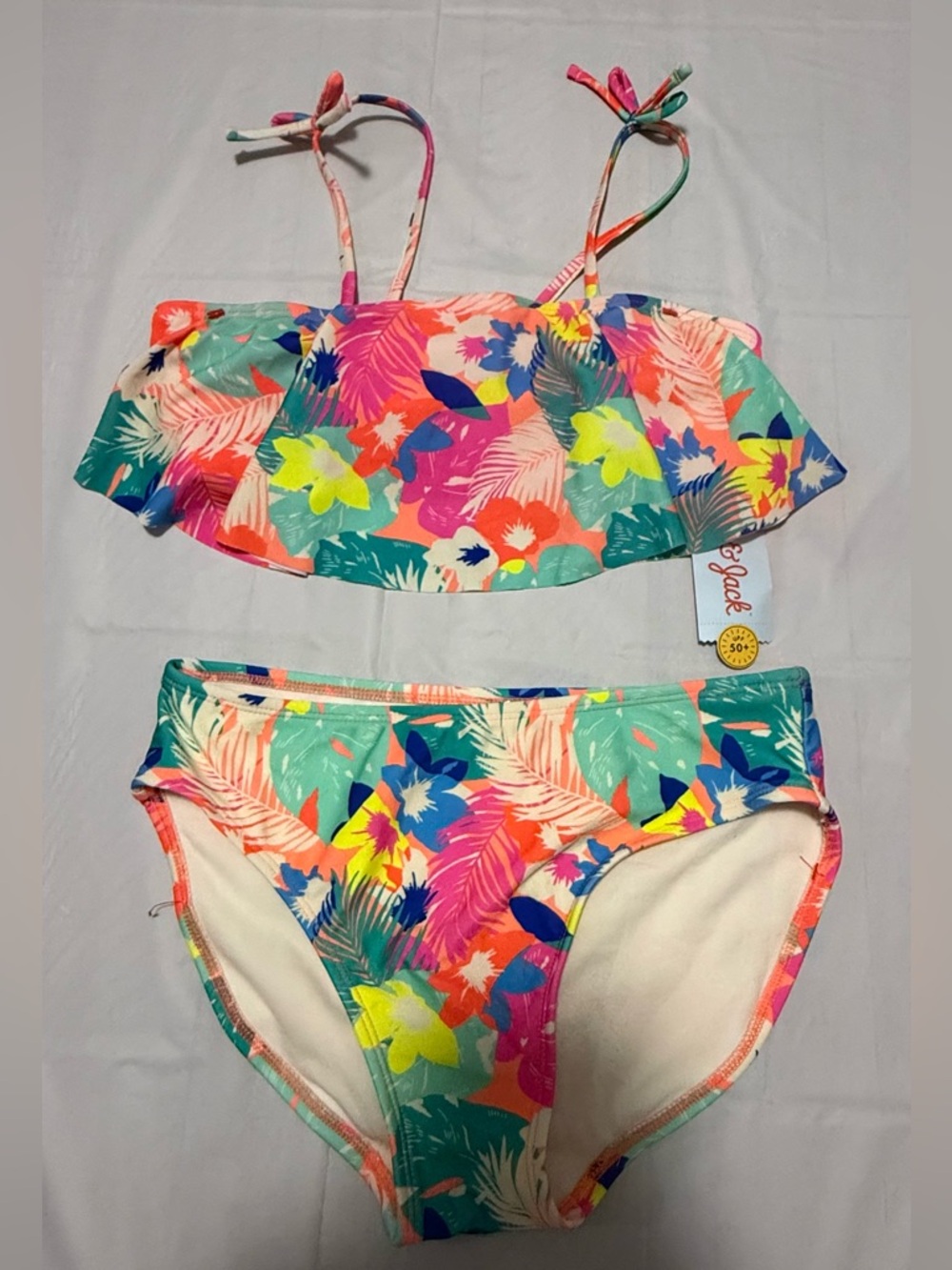 Girls Cat & Jack XL 14 Swimsuit Floral Bikini 2 Piece NEW